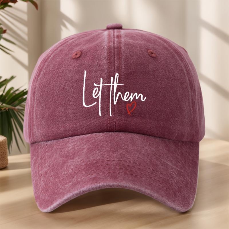 

MAKEFGE Vintage Washed SoftTop Baseball Cap with Letter Embellishment Adjustable Breathable Hat Suitable for Outdoor One Size