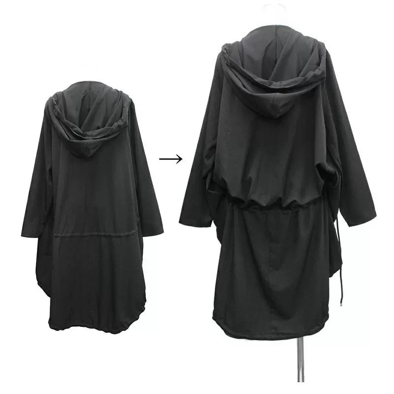 2025 Hip Hop Punk Trench Coat Hooded Cloak Men Women Harajuku Casual Long Jacket Gothic Vintage Gabardina