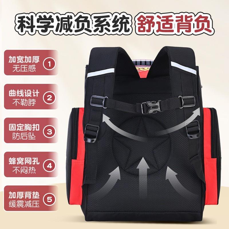 Kids School Backpack Boys Girls 6-12 Years Old With Cute Cartoon Characters Lightweight Breathable Oxford Fabric Bag