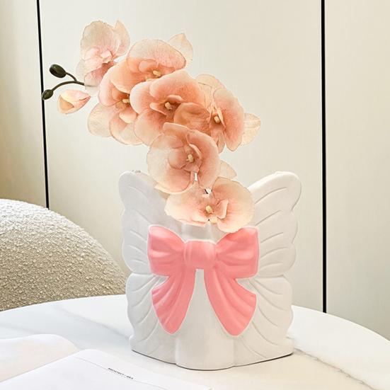 Schmetterling Vinyl Blumenvase Modernes Schleifenknoten Blumenhalter Behälter Heim Büro Tisch Mittelstück Dekorative Blumenvase