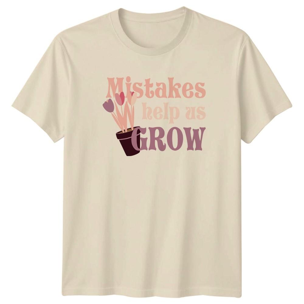 Mistakes Help Us Grow Unisexs TShirt Floral Botanical Birthday Gift For Her