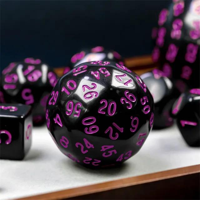 Kostki rpg czarno-fioletowy zestaw 15 kości kostek