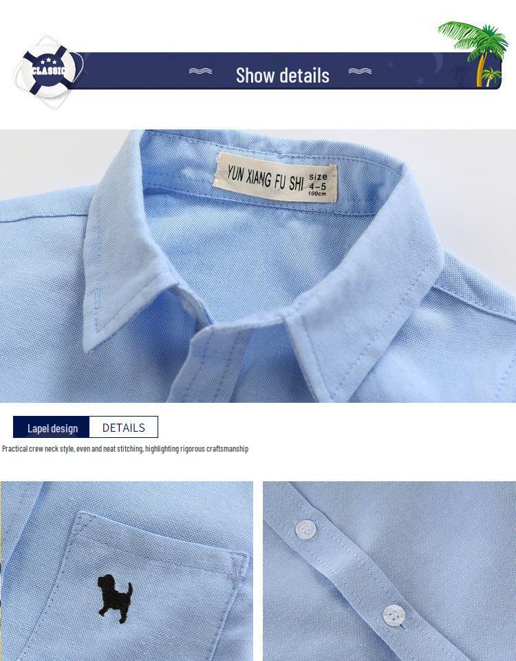 Långärmad tecknad skjorta för pojkar, Åldrar 3-14, Ledig nedvikt krage, Idealisk för vår och höst, Skoluniform eller scenkläder