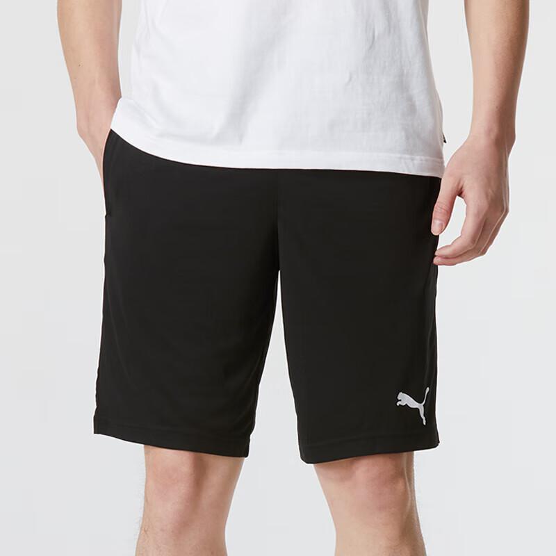Puma Logo Print Elastic Waist Straight Leg Casual Shorts Men Shorts Black 588864-01