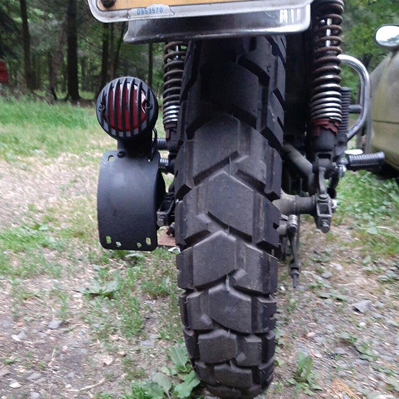 Matte Black Retro Motorcycle License Plate Frame Motorcycle License Plate Bracket Side Mounted Taillight Bracket