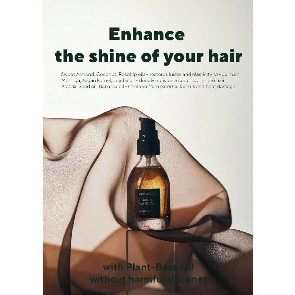 Aromatica Ritual Jasmine & Vetiver Hair Oil 50ml Nourishing Silicone-Free Oil For Damaged Frizzy Hair With Pure Fragrance