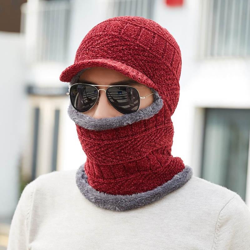 Women Winter Mens Warm Ski Beanie Cap Wool Knit Snow Hat Skull Balaclava Scarf