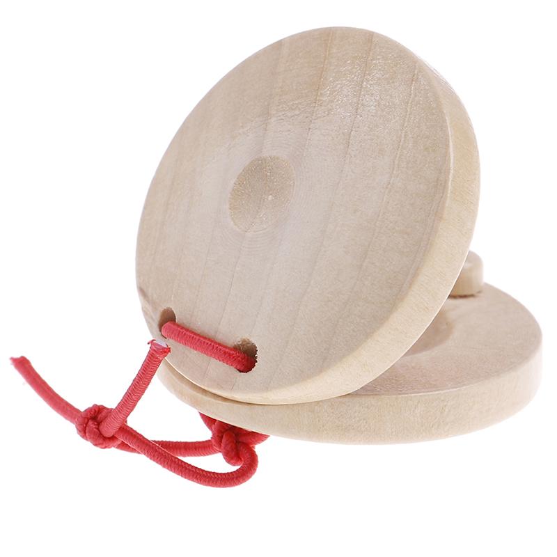 Wooden Castanets Kid Children Toy Wood Percussion Flamenco Musical Instrument