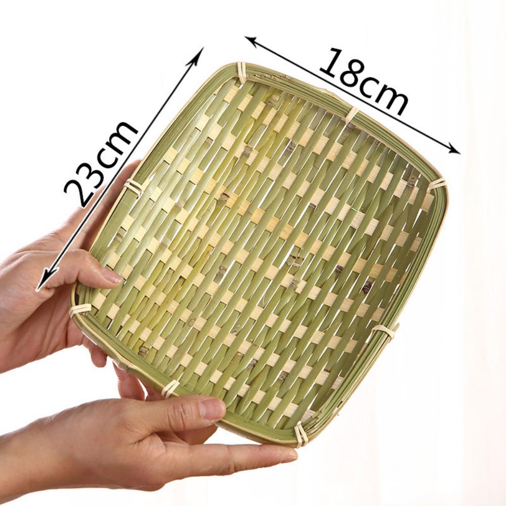 Creative Natural Bamboo Sieve Handmade Weaving Fruit Bread Basket Household Snack Basket Kitchen Storage