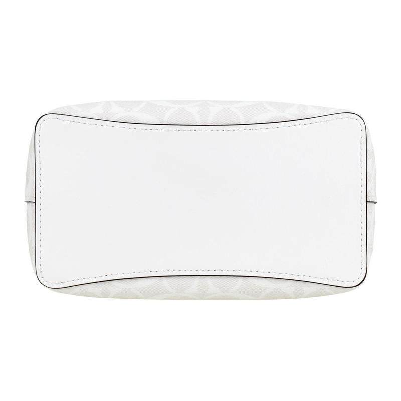 Coach Town 21 Presbyopia All-over Logo Bucket Bag Shoulder Bag Crossbody Bag Canvas and Leather Handbag Small Size Women's White