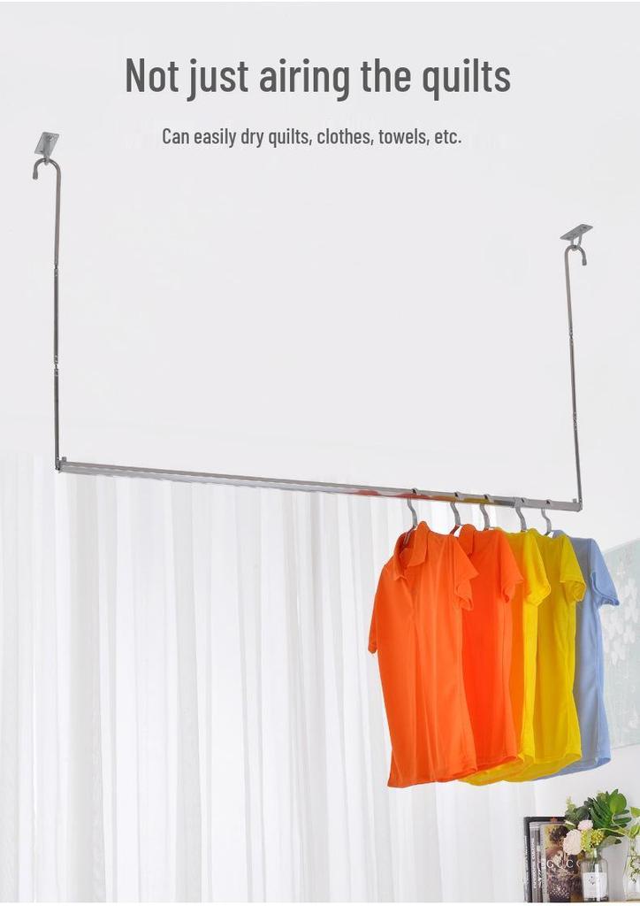 Aluminum & Stainless Steel No-Drill Balcony Window Clothes Drying Rack