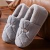 Men's and Women's Winter Waterproof Cotton Slippers - Silent, Plush, Warm, Thick Sole, Closed Heel, Deodorant Down Cloth