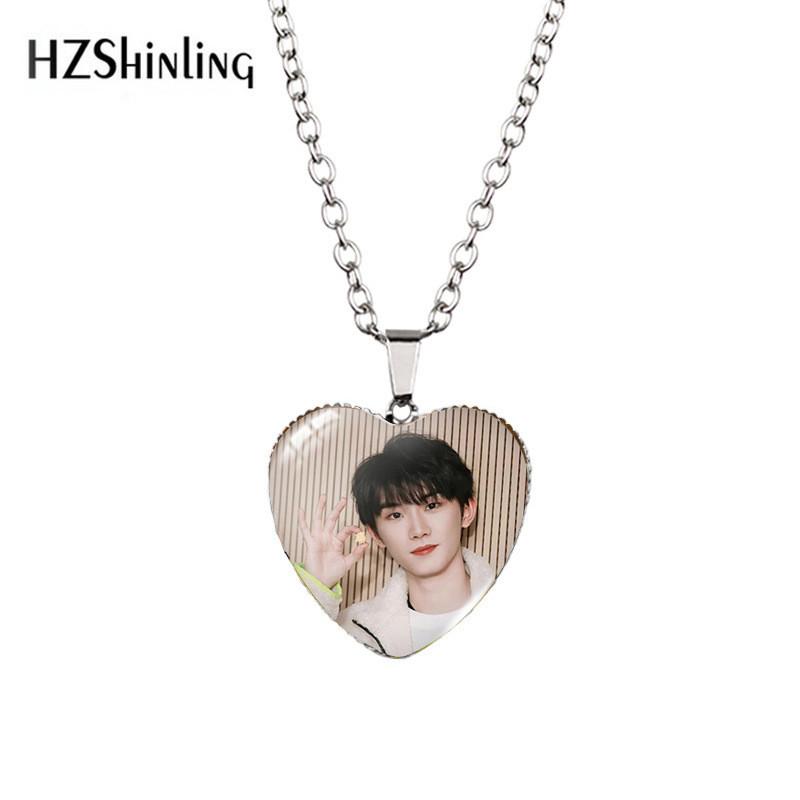 Bts Park Jimin Heart Shaped Pendant Necklace With Timeless Gemstone Charm In Alloy