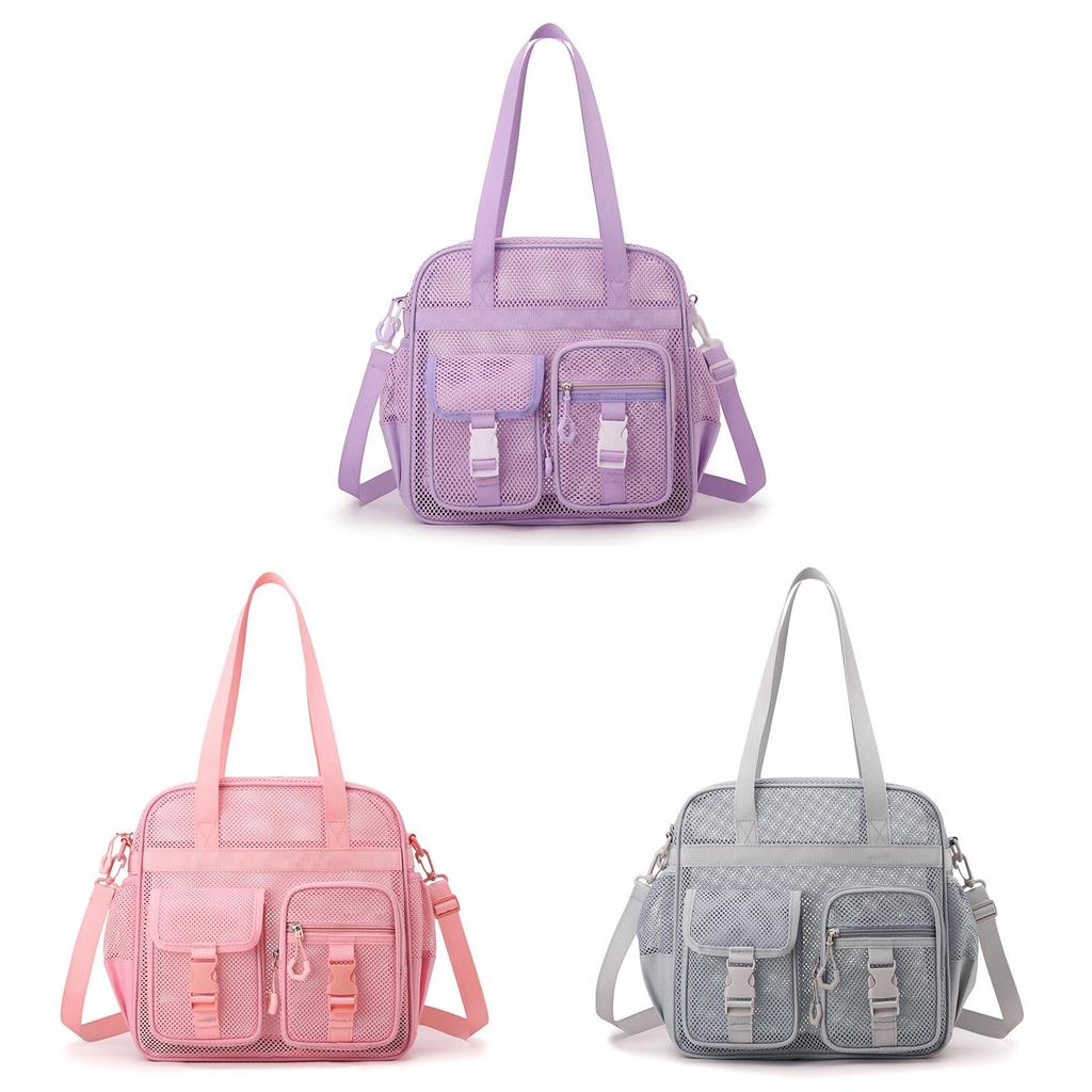 Polyester Hollow Out Beach Bag With Breathable Mesh For Travel And Leisure Use
