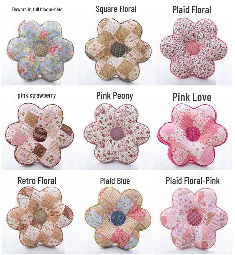 Korejský polštářek s květinami švestky: Celobavlníkový polštářek na zdřímnutí do kanceláře a ložnice