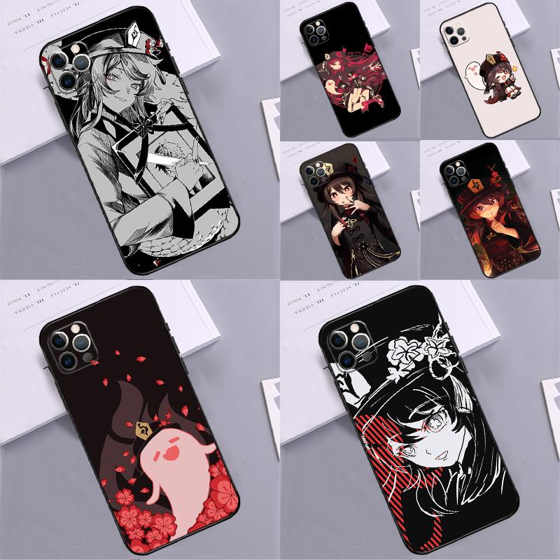 Genshin Impact Hu Tao Bumper Case For iPhone 16 15 14 Pro Max 11 12 13 Pro Max Mini XR 15 16 Plus 16e Phone Cover