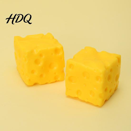 Desktop Stress Toy Shapeable Cheese Squeeze Relief Slow Rising Block Sensory Simulated Food Pinch Fidget Party Favors