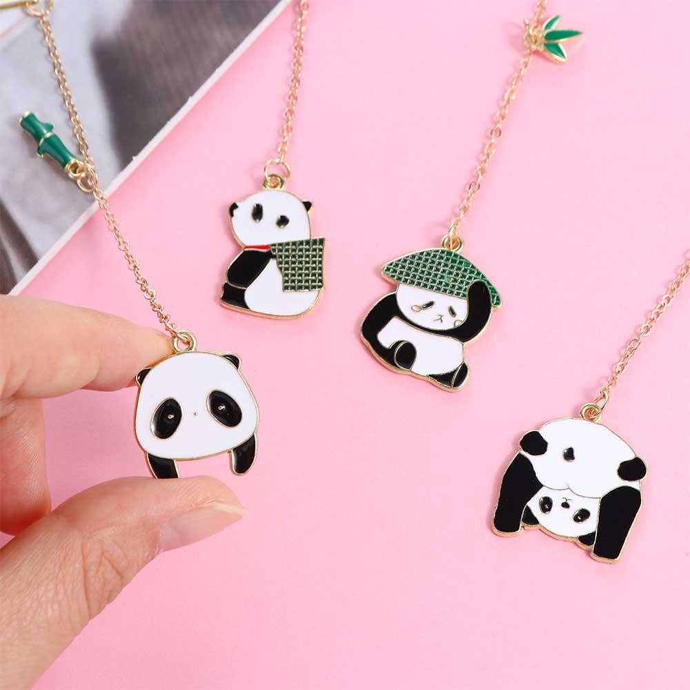 Stránky pro čtenáře Studentská čtenářská záložka Přívěsek panda Kancelářská sponka Kovová záložka Záložka panda