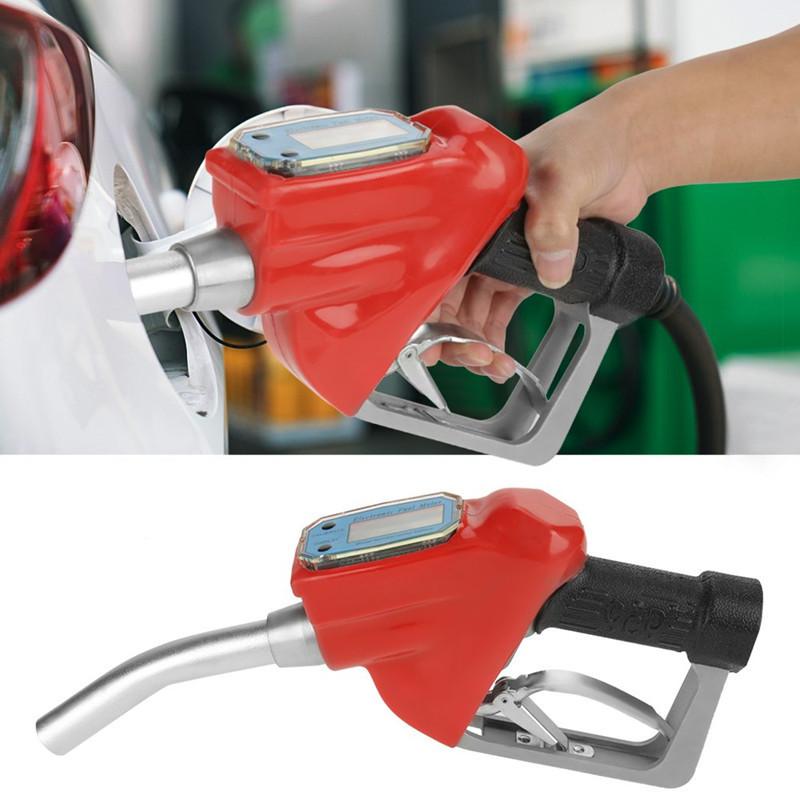 Digital Flow Meter Indicator Fuel Petrol Oil Refueling for Gun Nozzle Aluminum Gas Station Refuel Injection Tools