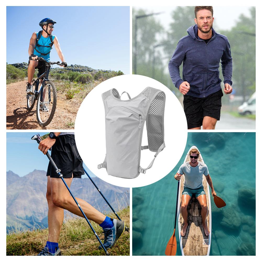 Atmungsaktive Lauf-Trinkweste Leichter Sportrucksack Mehrere Taschen Radfahren Wasserrucksack Nylonrucksack zum Klettern