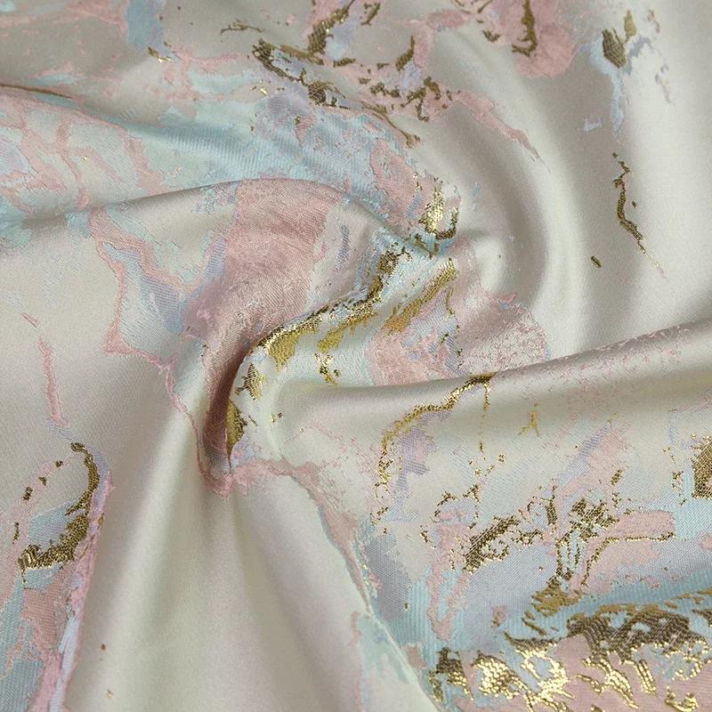 

Ткань в китайском стиле 100x143см, новая дизайнерская ткань для одежды, мраморная парчовая ткань, позолоченная, для самостоятельного пошива пальто, жилета, платья, одежды 50x140cm