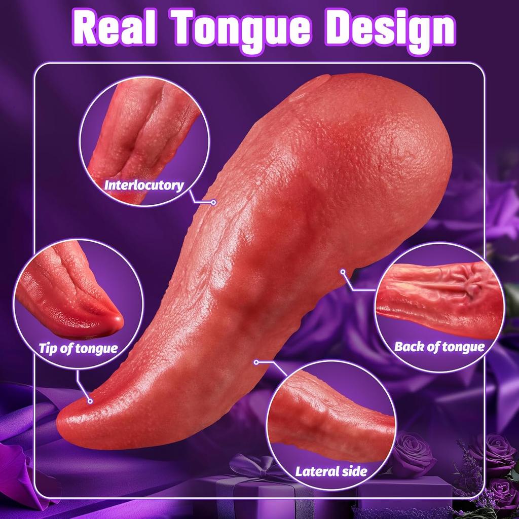 Tongue Vibrator Sex Toy for Women Realistic Vibrators Adult Sex Toys with 9 Licking Vibrating & Heating Modes for Clitoral G Spot Stimulator