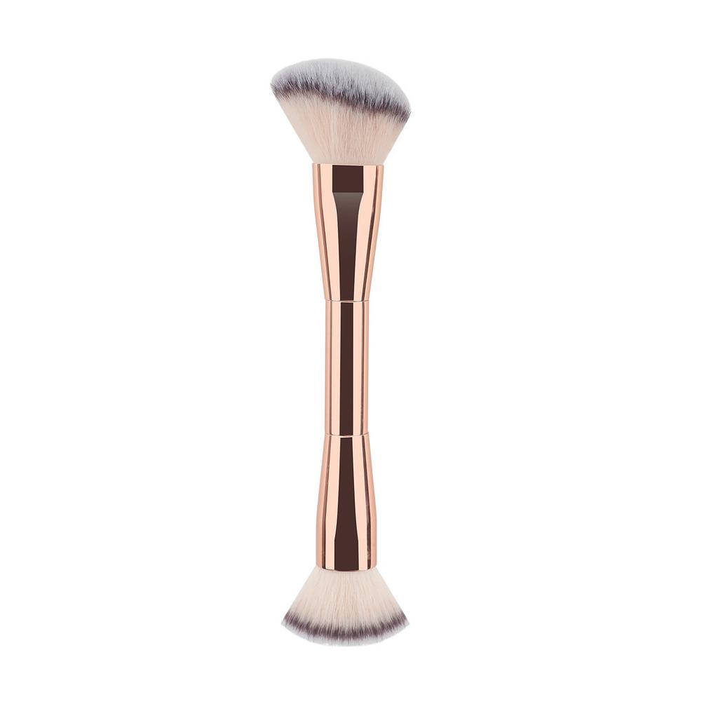 New all-aluminum tube double-head brush, flame trim contour, blush brush, loose powder brush, flat head oblique head foundation brush, multi-function