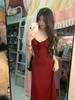 Red Backless Strap Dress - Women's Sexy Summer A-Line Midi, Waist-Cinched, Slim-Fit Skirt