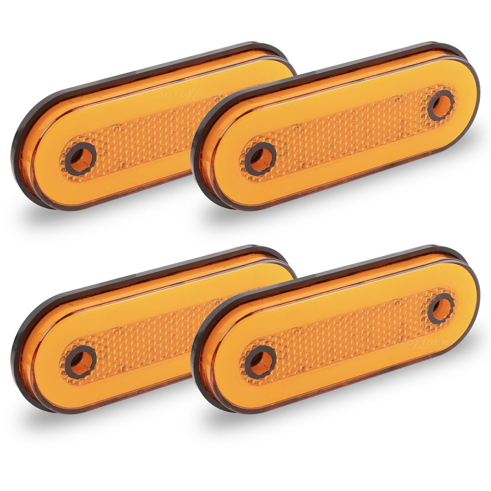 

4 боковых габаритных фонаря овальной формы, 20 светодиодов, янтарный индикатор, оранжевый прицеп, грузовой автомобиль янтарь