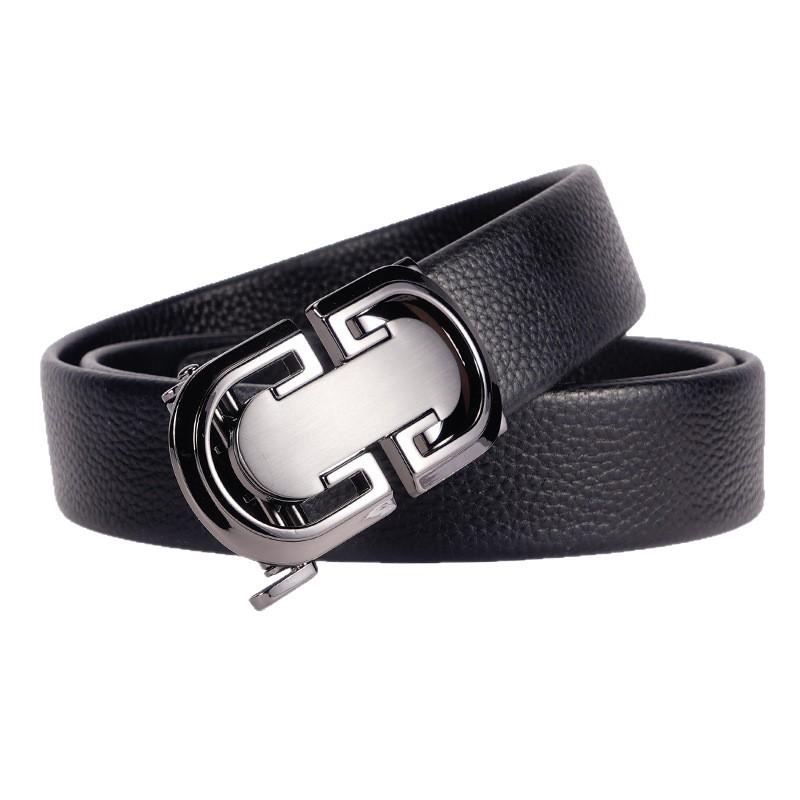 Men'S Belt Leather High-End Business Belt First Layer Cowhide Casual Versatile Automatic Buckle Business Belt Men