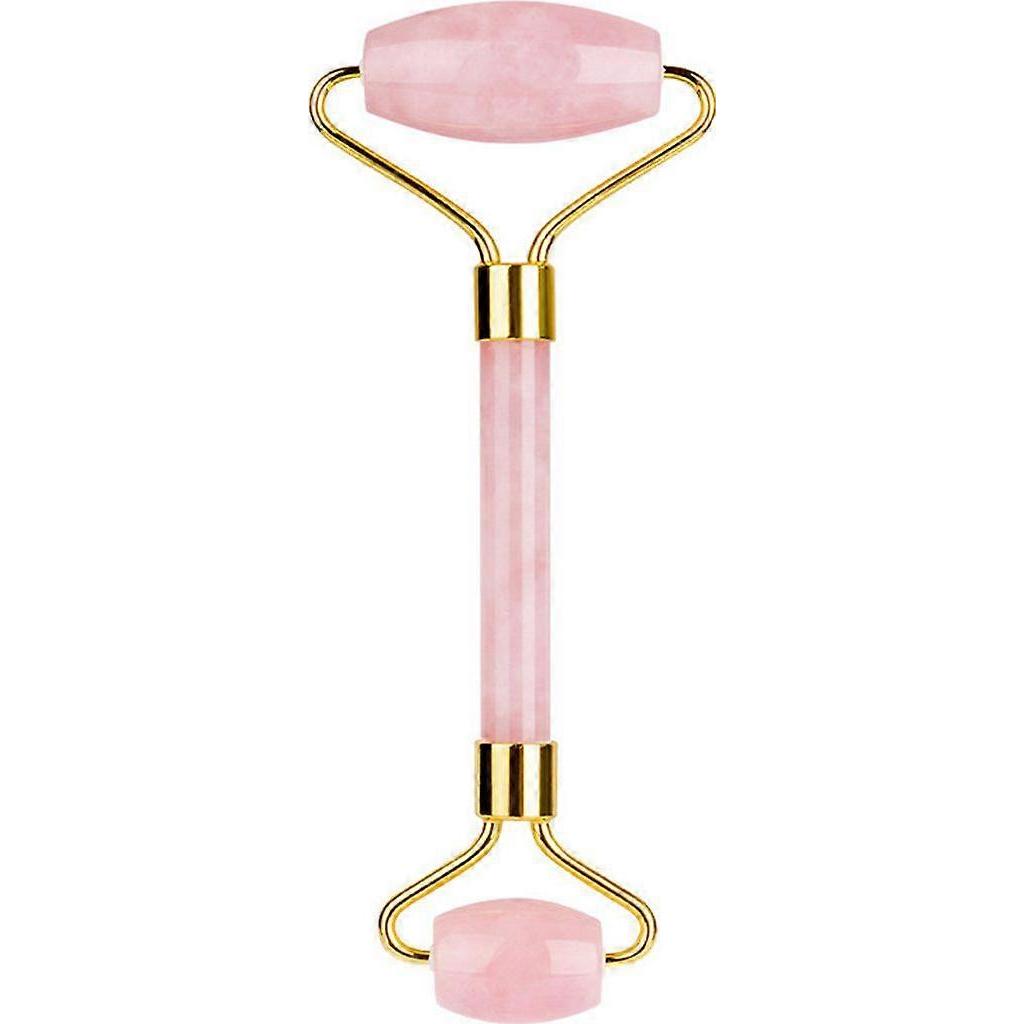 Jade Facial Roller Rose Quartz Massager for Anti-Aging (Pink)