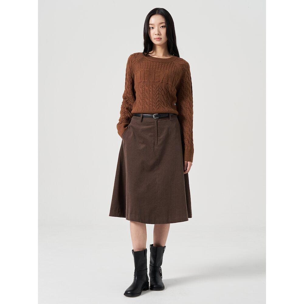 8SECONDS A-Line Midi Skirt Brown