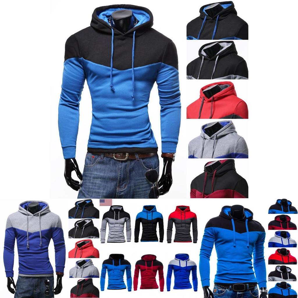 Jacket Mens Coat Outwear Sweater Winter Slim Fit Hoodie Warm Hooded Sweatshirt