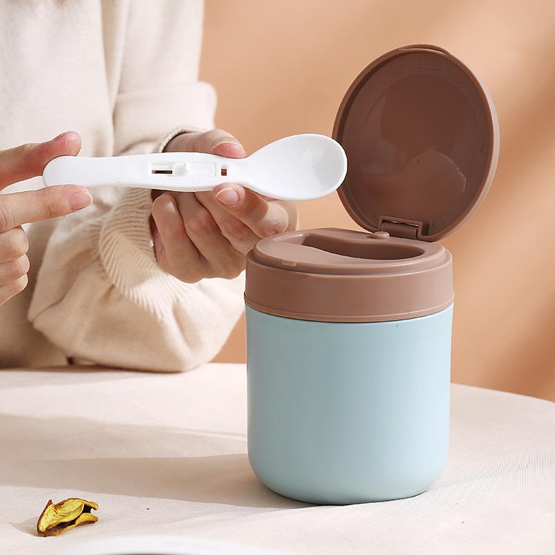 430/680ML Double Layer Stainless Steel Thermal Lunch Box For Kids Drinking Cup With Spoon Food Jar Insulated Soup Cups Container