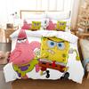 Cute Cartoon S-SpongeBob Bedding Sets Exquisite Bed Supplies Set Duvet Cover Bed Comforter Set Bedding Set Luxury Birthday Gift