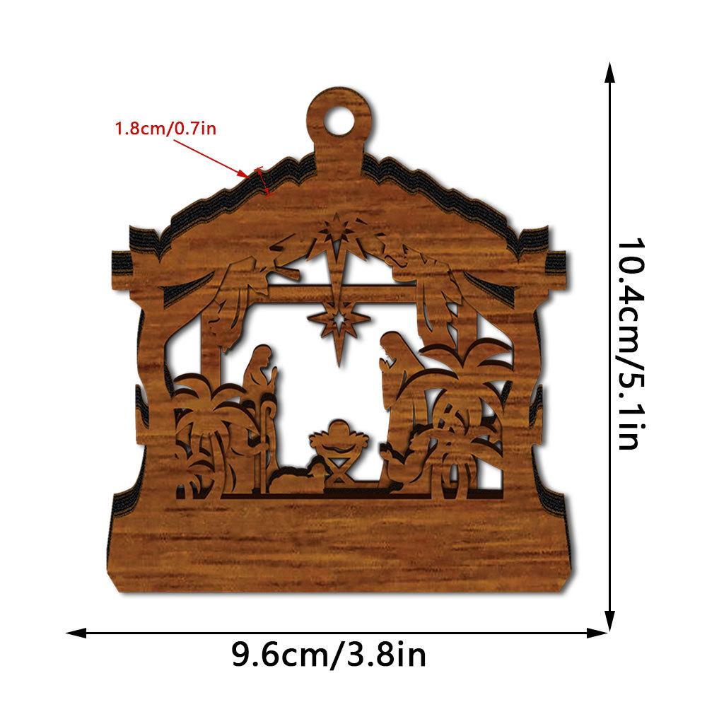 MZ1249-1262 Luminous Wooden Christmas Pendant & Magnet Set