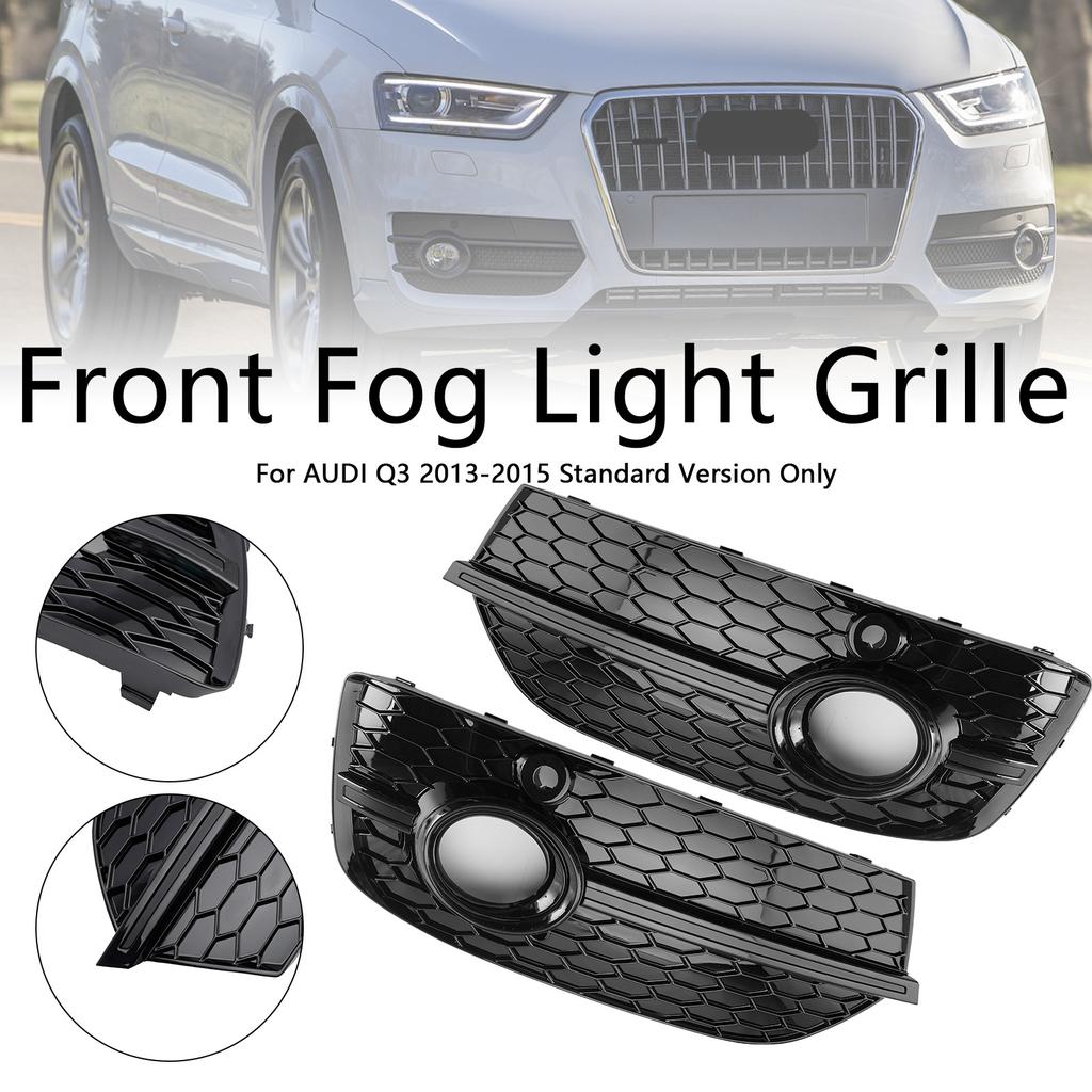 RSQ3 Style Honeycomb Front Fog Light Covers Fit Q3 2013-2015 Gloss Black