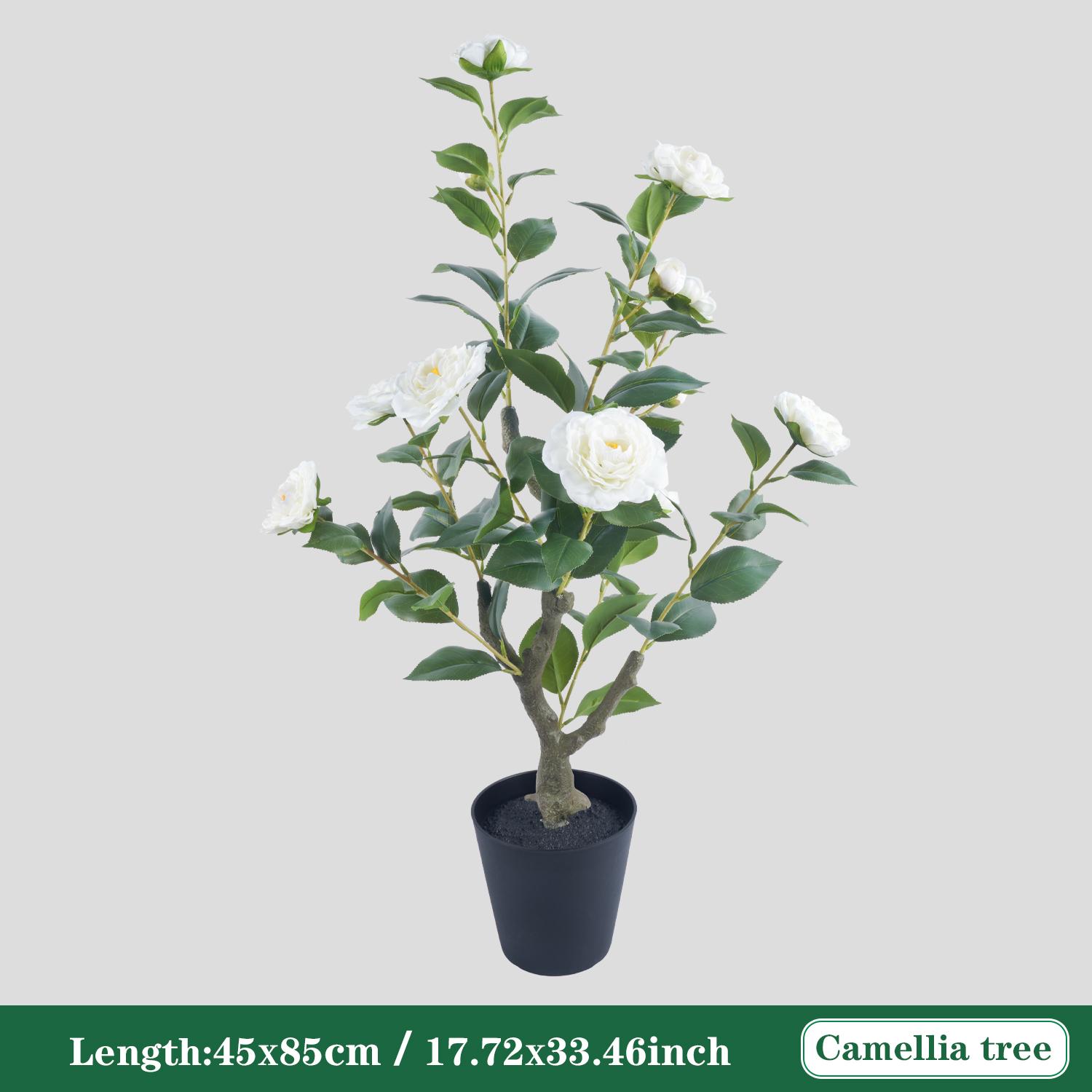 

Uflower 1/2 шт 85 см Штучне Топіарне Дерево Камелії з Горщиком Штучна Квіткова Рослина Бонсай для Домашнього Внутрішнього Зовнішнього Декору білий