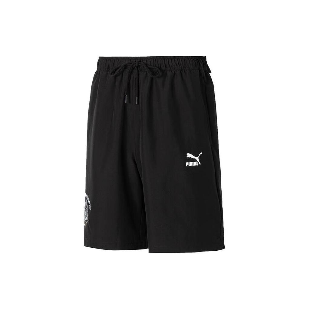 Puma Logo Lace-Up Loose Breathable Sports Shorts Men Shorts Black 682348-01