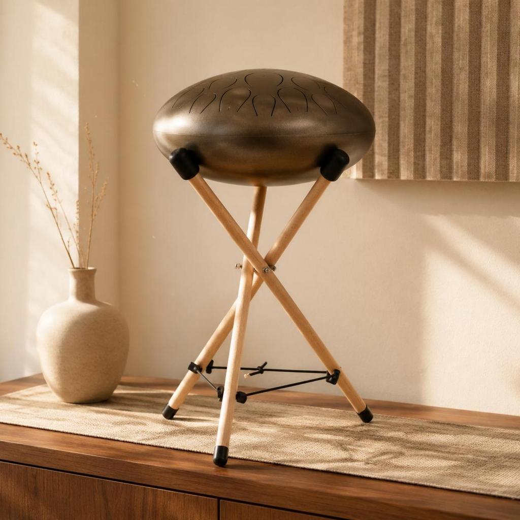Folding Wooden Handpan Stand Foldable Stable Support