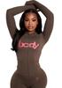 Vielseitiges Hoodie-Set mit Leopardenmuster und Skinny-Hose mit Buchstabenaufdruck