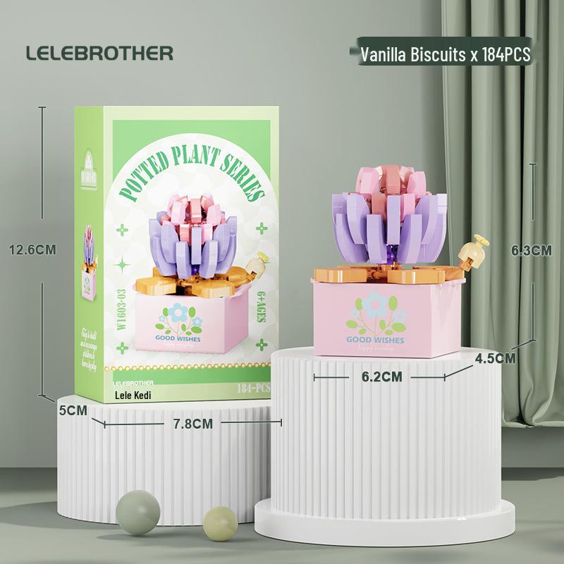 Preserved Flower Bonsai & Rose Succulent Building Blocks - Compatible with LEGO