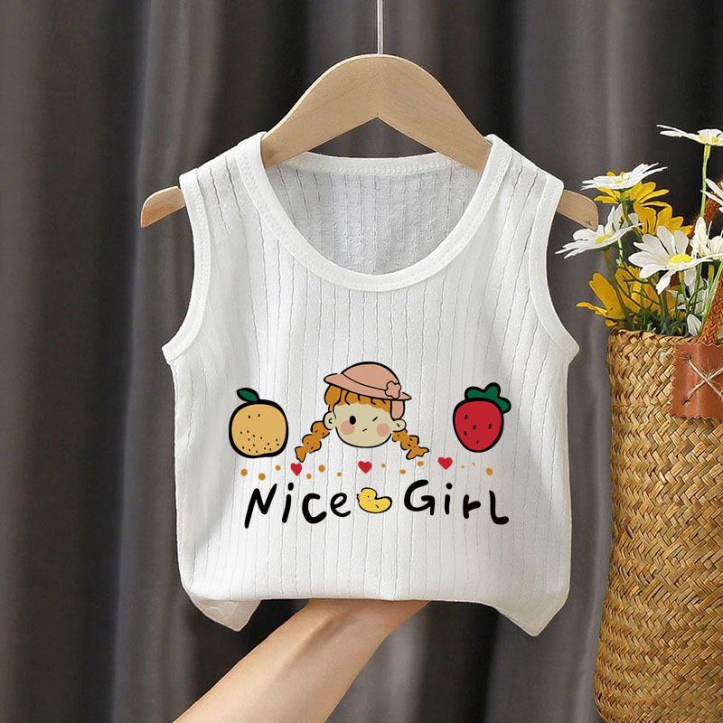 Children's Sleeveless Cotton Base Layer T-Shirt - Stylish White Vest for Boys and Girls