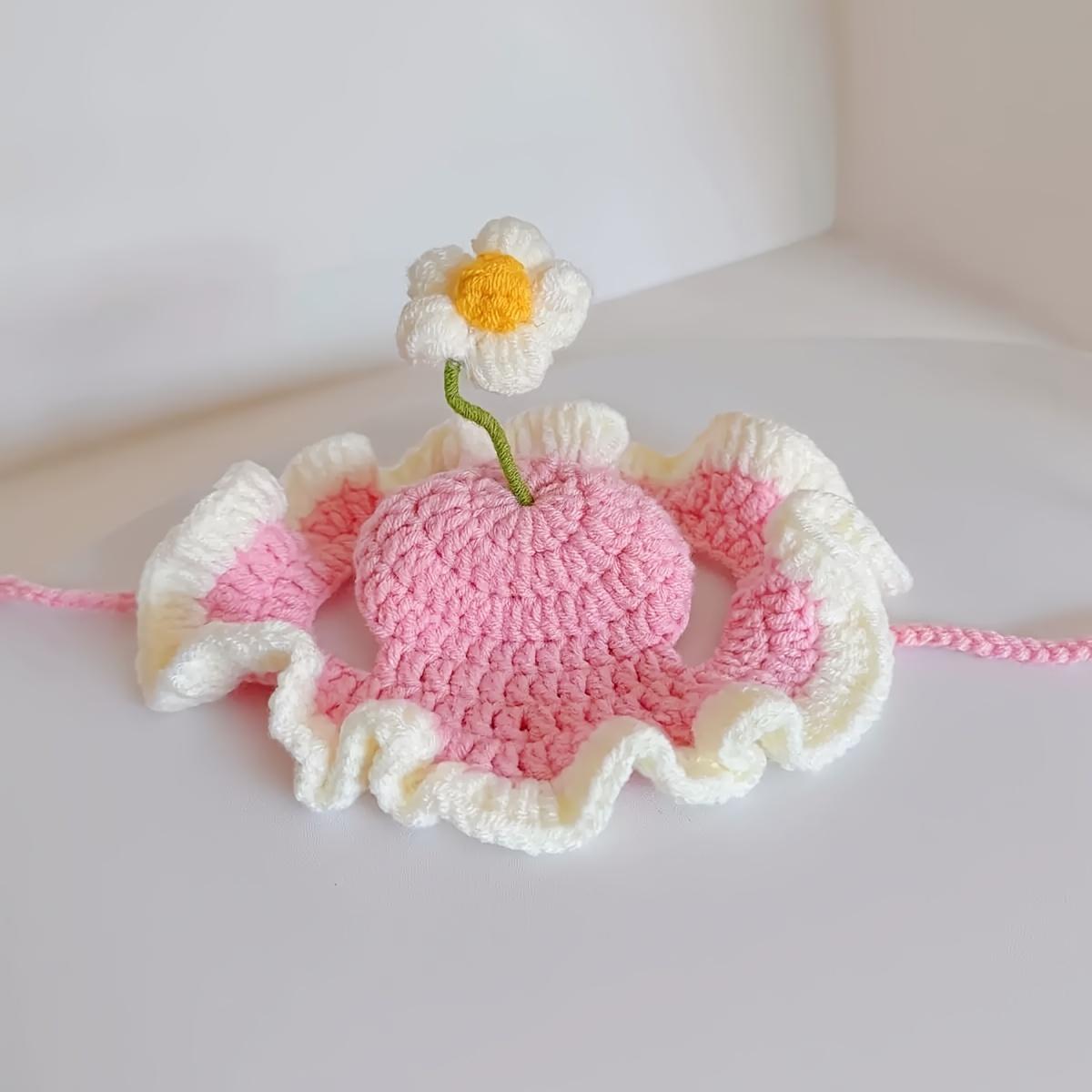 Easter Flower Seedling Pet Hat Elastic Design Cute and Delicate a Hat Suitable for Pets for Puppies and Kittens Knitted