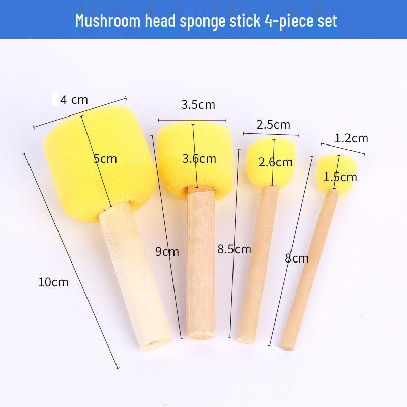 Children's Art Sponge Mushroom Graffiti Painting Stick