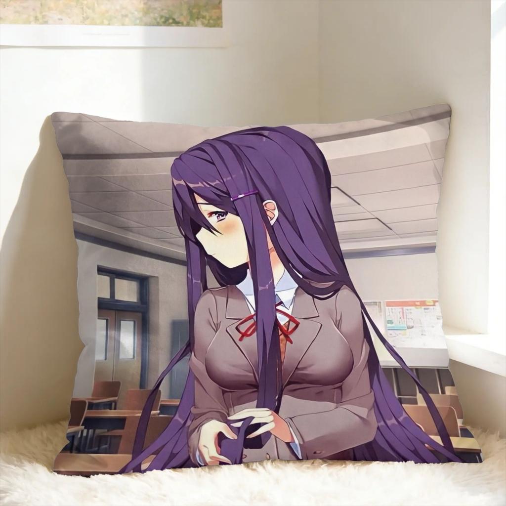 DDLC Anime Girl Y-Yuri Pillow Cover Design Cushion Cover Kawaii Pillow Case For Office Car Home Decor