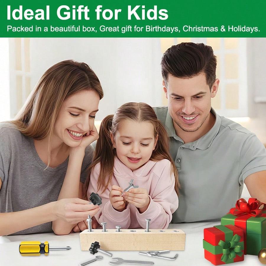 Screwdriver Board Set, WoodenToy Tool For 3 4 5 Year Old Kids, Educational Screw Board Sensory Learning Toys STEM Fine Motor Skills Toys