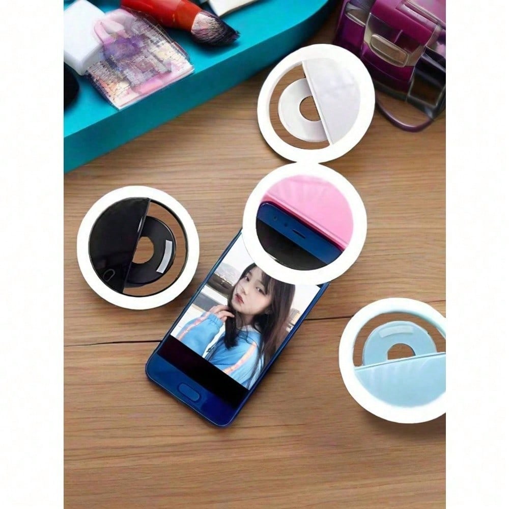 Mini Clip-On Selfie Ring Light, Rechargeable LED Fill Light, 3 Level Brightness for Phone Tablet Laptop