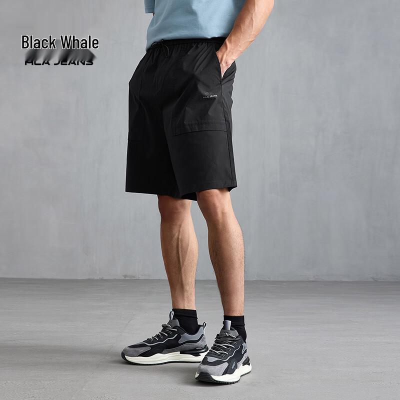 HLA Black Whale Men s Casual Mid-Length Shorts 3XL