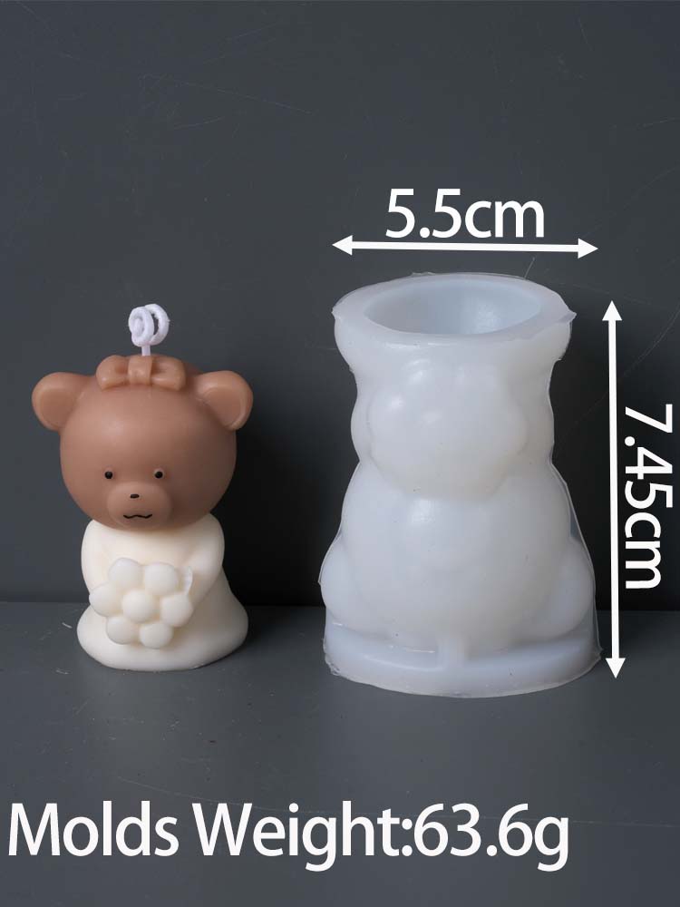 

DIY Cartoon Bears Silicone Candle Mold Valentine s Day Handmade Soap Candles Making Supplies Gypsum Ornament Mould Home Decor